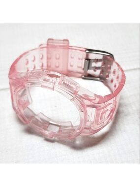 Transparent Strap Watch Accessories for Samsung Galaxy Watch4 Classic Pink - New